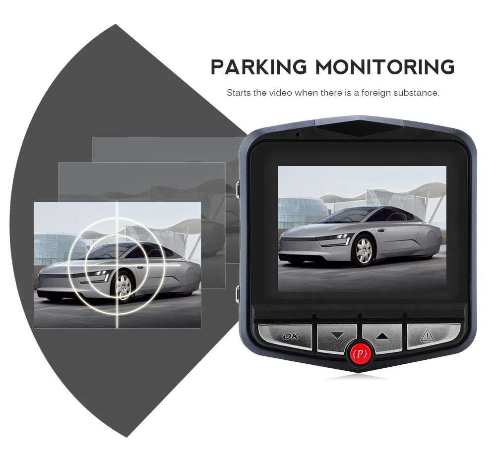 H400 HD Car Driving Recorder 170 Degree Lens / Parking Monitoring / G-sensor / Loop-cycle Recording 