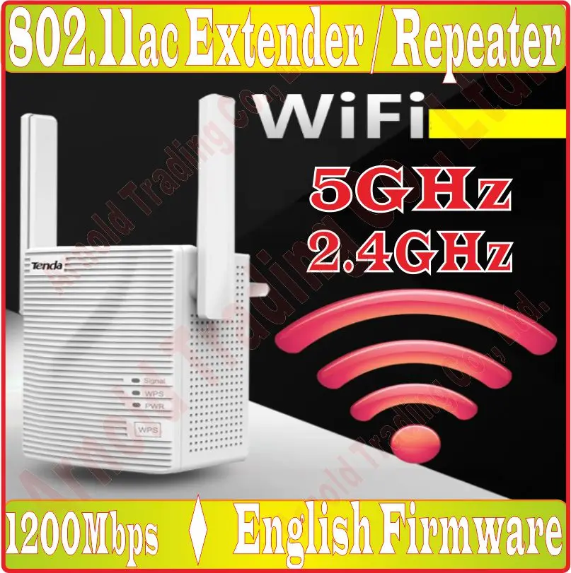 Двухдиапазонный Wi Fi ретранслятор Tenda AC1200Mbps расширитель диапазона усилитель