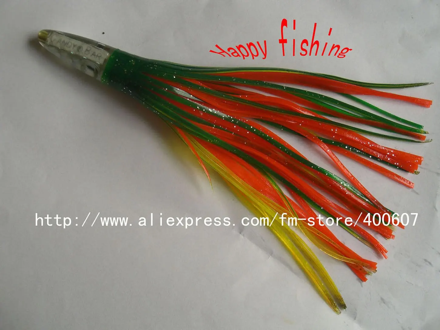 Big soft baits, sea fishing lures Resin head skirt bait8' 4 Color