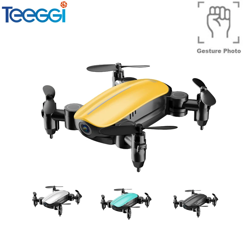 Teeggi T10 Мини карманный селфи Дрон с HD камерой WiFi FPV Квадрокоптер складной Радиоуправляемый Дрон удерживающий высоту Безголовый режим VS S9 Micro