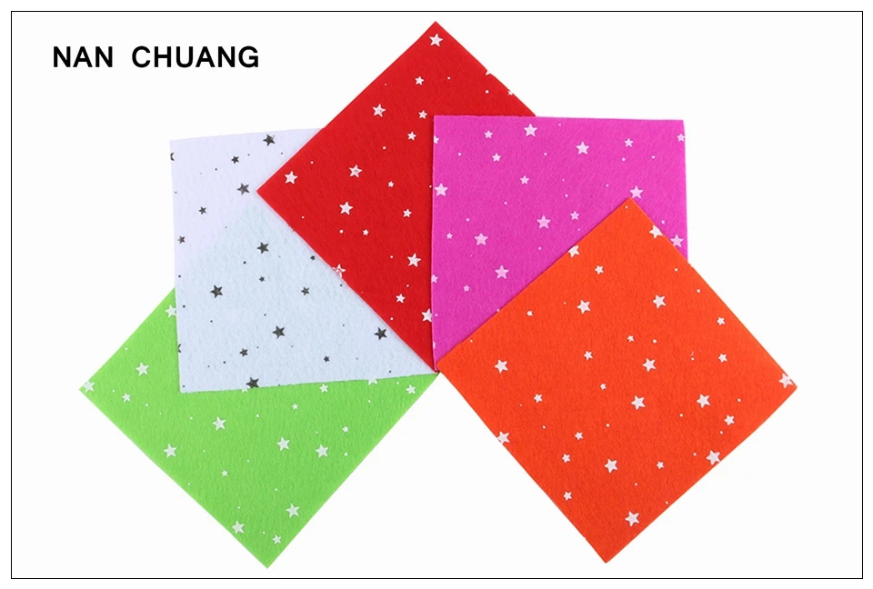 Nanchuang 1 мм Толщина со звездным рисунком, приятная на ощупь ткань для DIY ручной работы кукла& Crafts Материал 10 шт./упак. 15x15 см