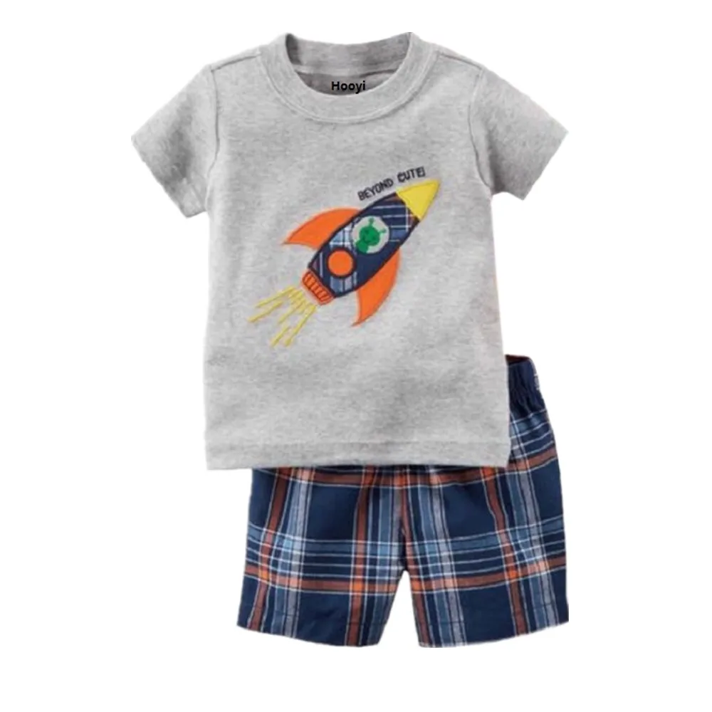 Baby Boy Clothes Suit Humpback Whale T-Shirts Striped Shorts Pants Sea Children Outfit Summer Cotton Jumpsuit Sets 0-2 Year - Цвет: B26