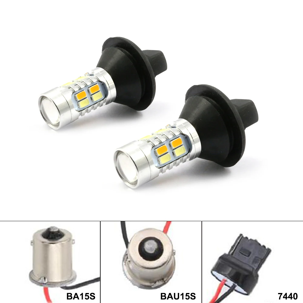 

DRL Led T20 7440 5730 20SMD DRL S25 BAU15S 1156 Car Canbus Switchback LED DC12-24V Dual Color Turn Signal Lamp Running Light