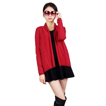 

Spring Autumn Women Scarf Collar Knitted Red Cardigan Sweater Knitwear Long Sleeve Bolero Sweater Easy look Sexy Dress