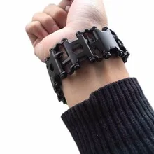 

Multifunction Tread Bracelet Stainless Steel Outdoor Bolt Driver Tools Kit Travel Friendly Wearable Multitool