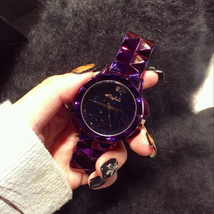 Высококачественные Брендовые женские часы со стразами блестящие с звездным