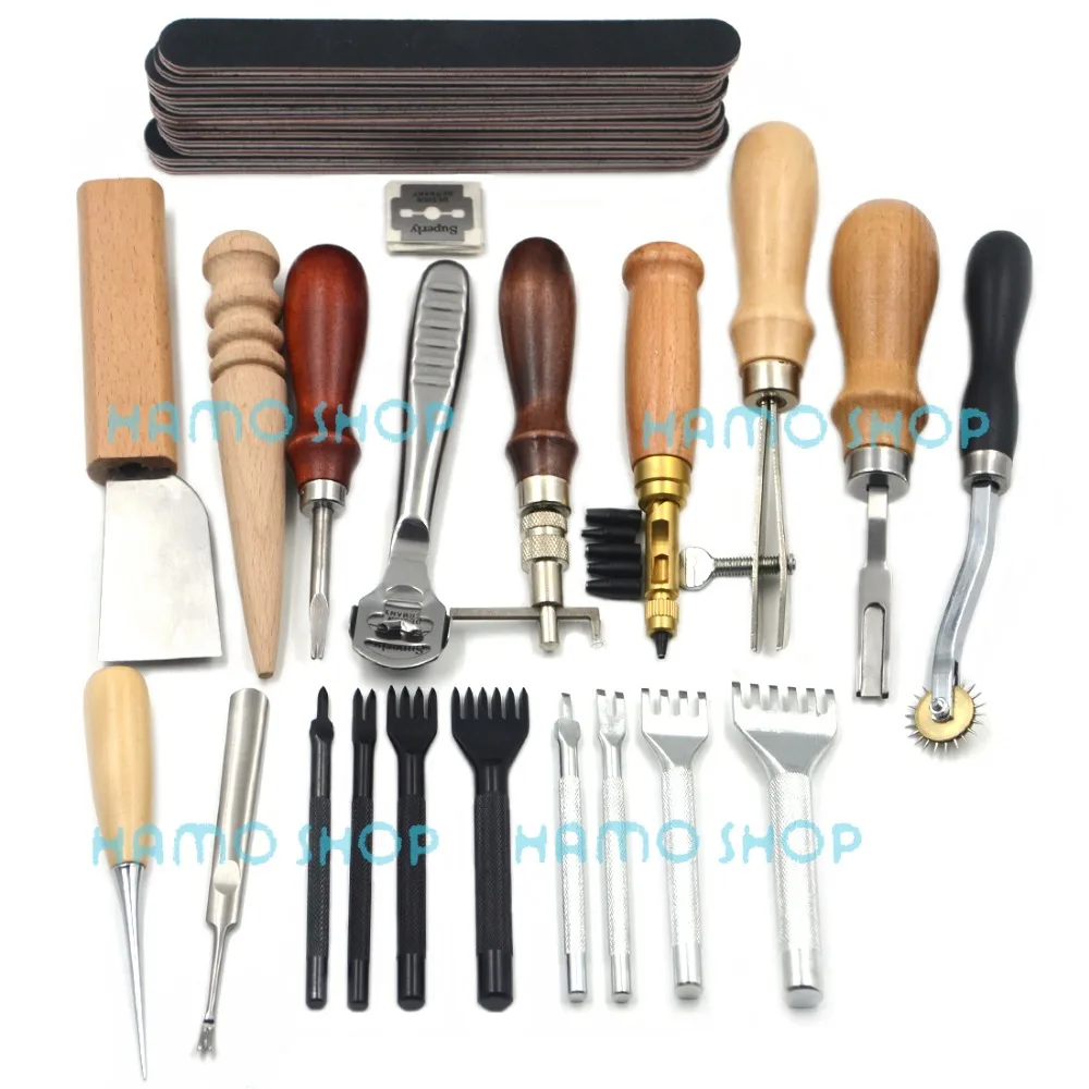 

Leathercraft Sewing 14 set Kit Chisel Punch Tool Working Carving Stitching Hole DIY