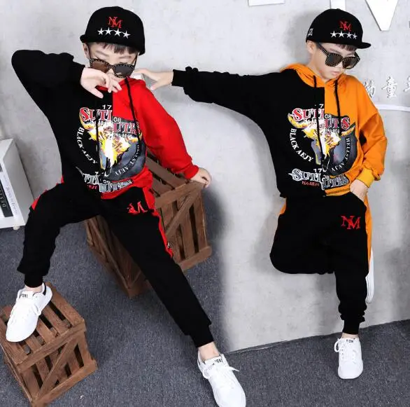 

Children Clothing Set 2019 Boys Girls Sports Suit Long Sleeve Top & Pants Set Kids Hip Hop Clothing Tracksuits 2Pcs