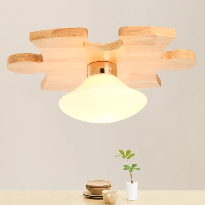 

Northern Europe Solid Wood Creative Fashion Simple Modern Ceiling Lamp Living Room Bedroom Children's Room Lamp Free Shipping