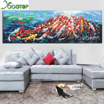 

YOGOTOP 5D DIY Diamond Painting large Abstract Koi Fish Lotus Landscape Full Square/Round Diamond Embroidery Rhinestone YY1147