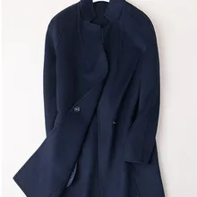 Двухсторонняя шерстяная кашемировая ткань Женская мода пальто кардиган на одной пуговице красный 7 цветов S-3XL