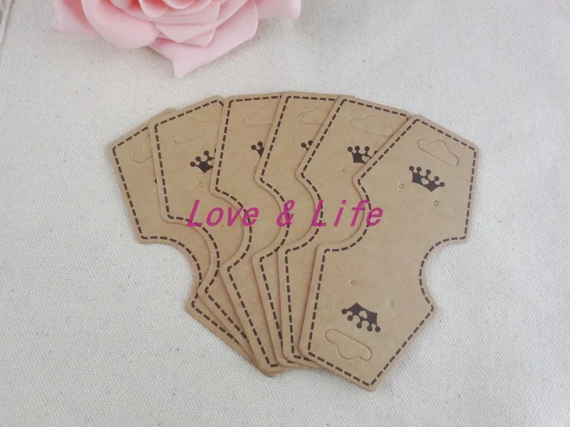 

No Logo Paper Jewelry Display Packing Card,200pcs/lot Brown Necklace Crown Custom Jewelry/Necklace Packaging Display Cards