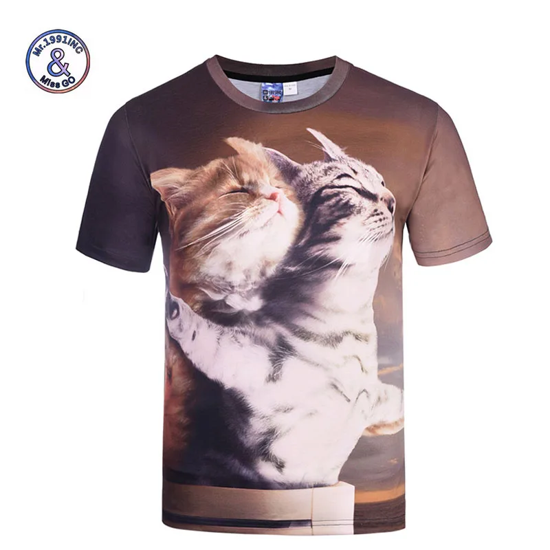 

Mr.1991INC New Tops Designed Men/Women 3d T-shirt Print Titanic Cats Lovers Tees Shirts Summer Cool T shirt