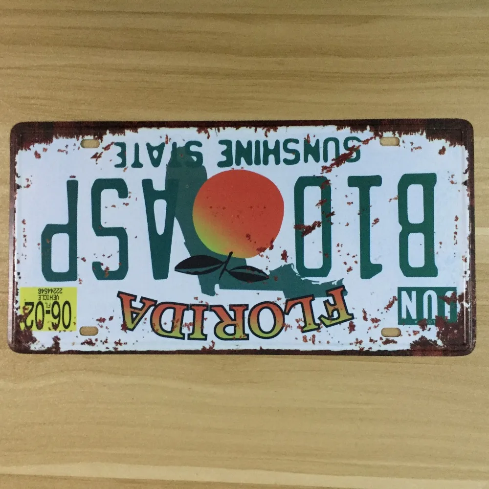 UA CP 0013 Vintage License Plates" B10 ASP FLORIDA " metal