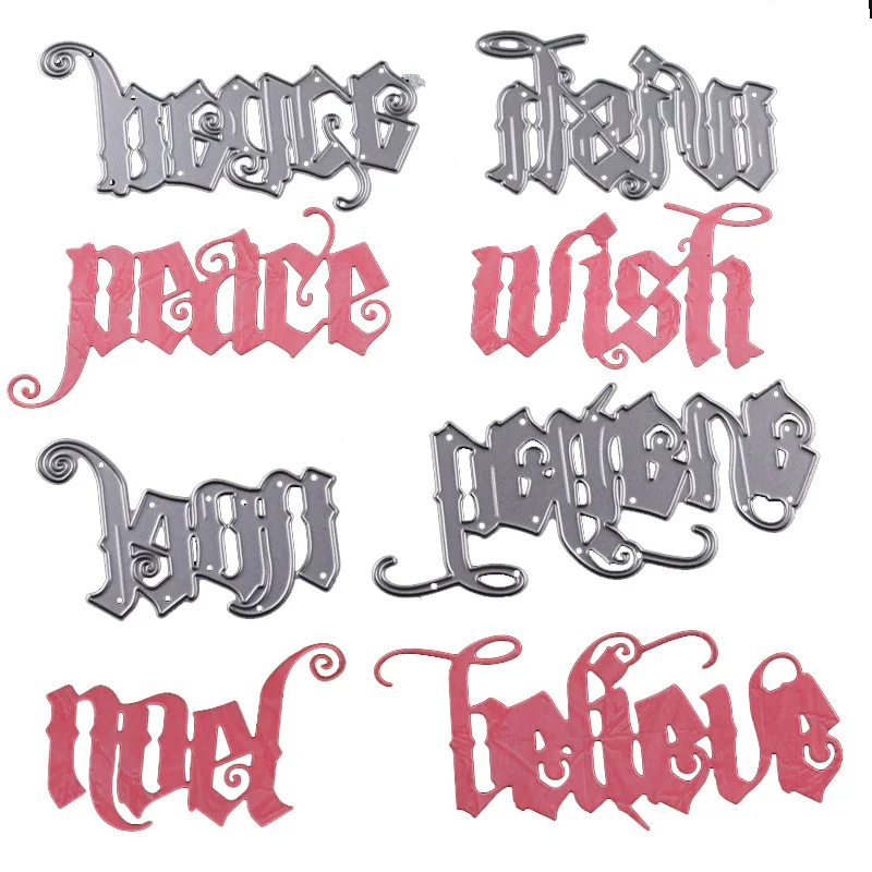 WYSE слова высечки алфавита металлические Wish Peace Noel Believe Craft Die Скрапбукинг для DIY