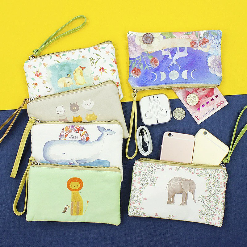 Fashion 1PC New High Quality Canvas Cartoon For Phones Coins Day Clutches Coin Purses Storage Bags Home Organization | Дом и сад