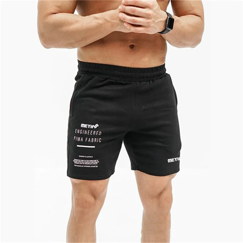 Спортивные шорты для спортзала Мужская спортивная одежда беговые шорты для бега мужские Бодибилдинг для фитнеса, кросфита тренировочные штаны уличные футбольные трусы - Цвет: Black