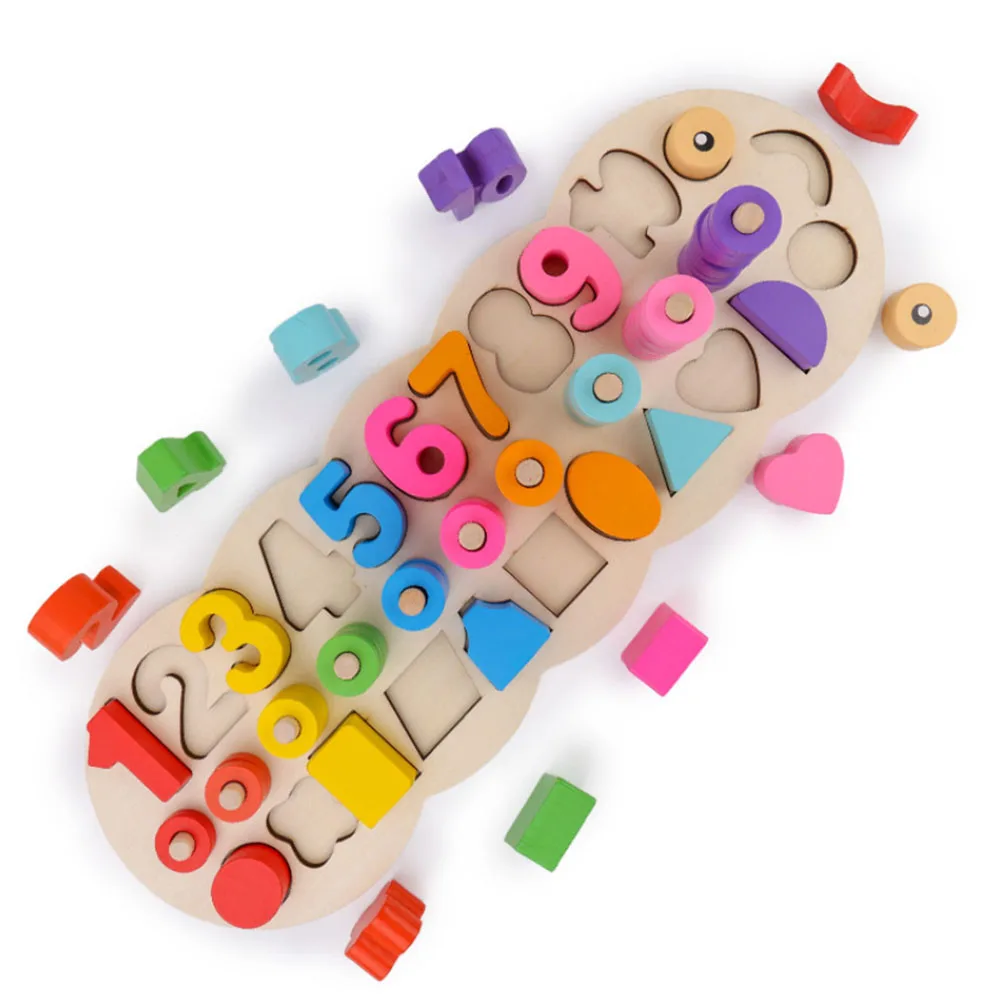 

Children Wooden Geometric Numbers Shape Matching Toy Early Education Teaching Math Toys