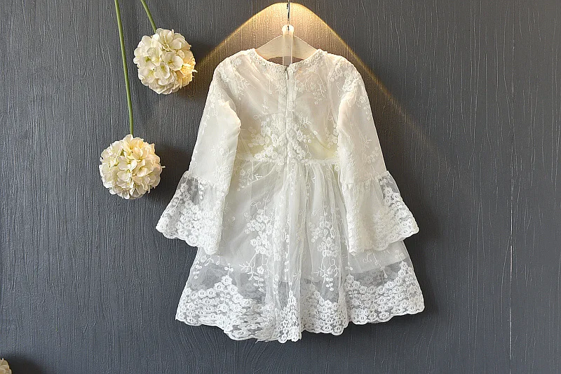 Fashion Casual Girls Dresses 2018 Embroidery Lace Princess Party Children Clothing Spring Autumn Kids Dress For Girls 7 8 Years (2)