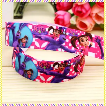 

7/8'' Free shipping kate printed grosgrain ribbon hair bow headwear party decoration wholesale OEM 22mm H4413