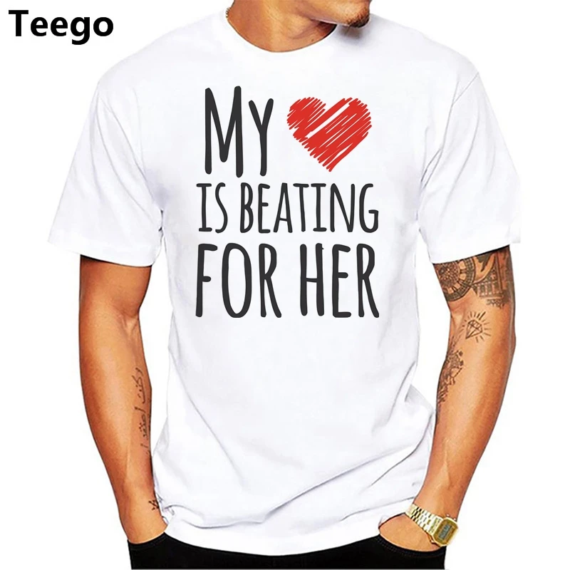 My Heart Is Beating For Her valentines t shirt love gift for him-in T ...