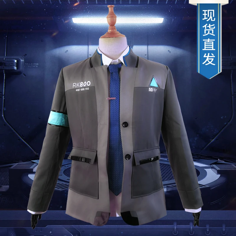 Game Detroit Become Human Connor Cosplay Costume RK800 Agent Suit Halloween Carnival Uniforms Men's Formal Coat+Tie