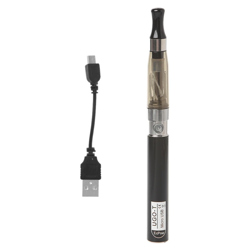 Ugo T 2 Battery USB charge blister Kit Electronic Cigarette liquid Replaced Ego Ce4 atomiaer E cigs Hookah Ce4 Vaper pan smoke - Color: Black