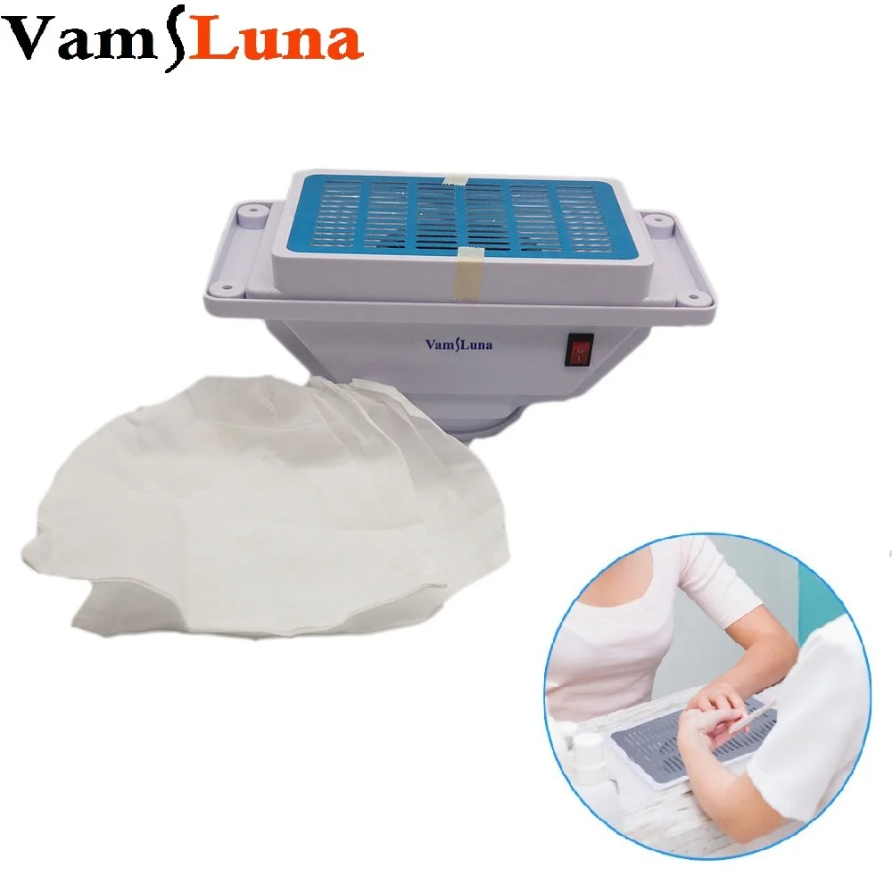  VamsLuna Nail Dust Collector Suction Fan with Dust Collecting Bag Powerful Nail Art Salon Machine M