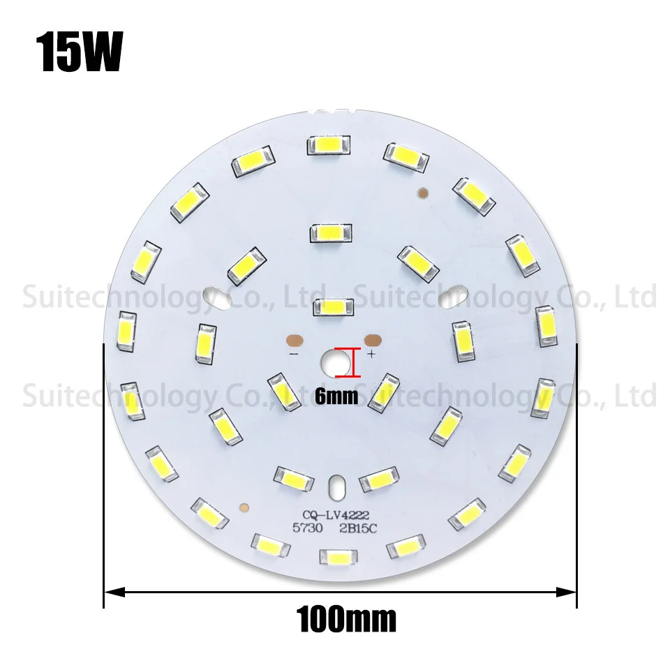 3 Вт, 5 Вт, 7 Вт, 9 Вт, 12 Вт, 15 Вт, 18 Вт, 21 Вт 30 Вт 36 Вт Светодиодный лампа SMD5730 светильник доска светодиодный светильник Панель для DIY светодиодный лампы PCB для потолка с светодиодный - Испускаемый цвет: 15W
