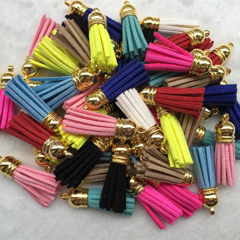 

10pcs Artificial Leather Velvet Terylene Tassel Pendant for jewerly bags chains.