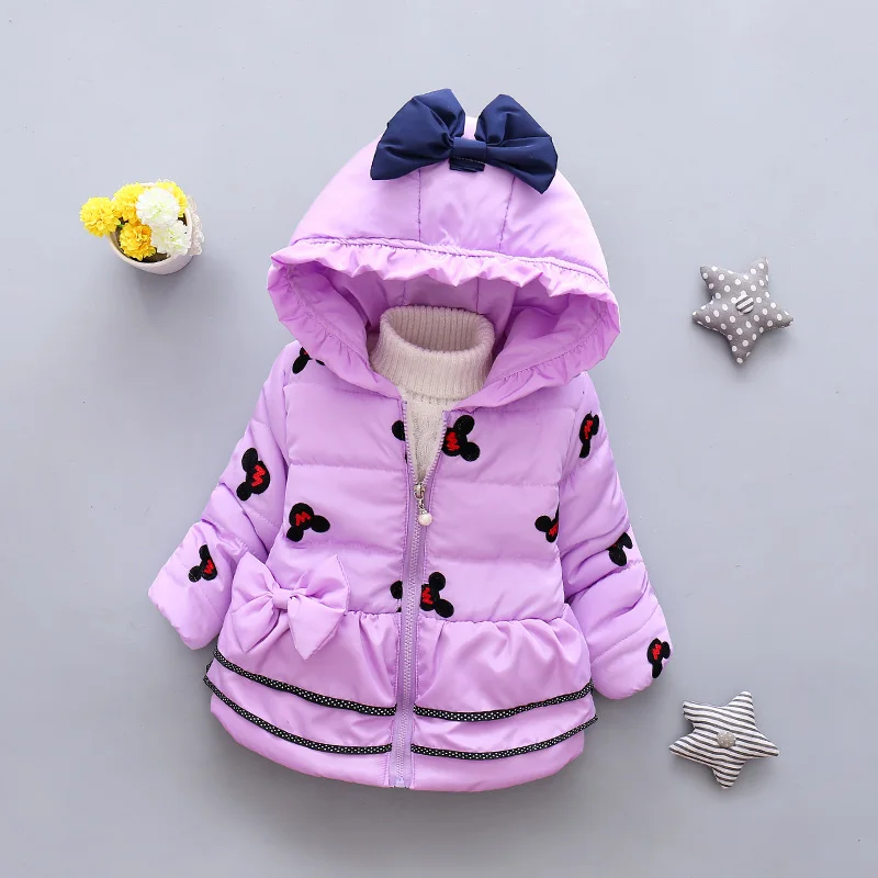 Пальто для маленьких девочек; коллекция года; сезон осень-зима; куртки для маленьких девочек; детская теплая верхняя одежда; пальто для малышей; куртка; Одежда для новорожденных - Цвет: Purple