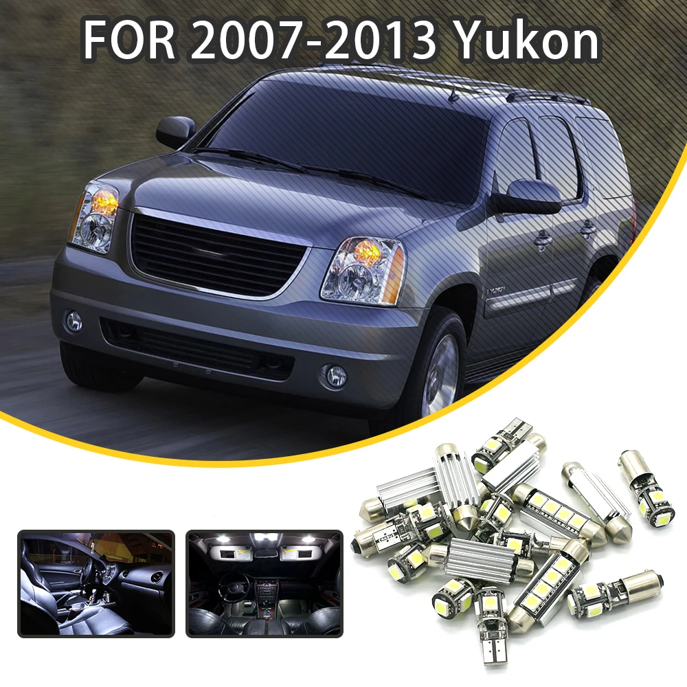 LOAUT 20pcs White Car LED Light Bulbs Interior Package Kit For GMC 2007-2013 Yukon Dome lights Map | Автомобили и мотоциклы