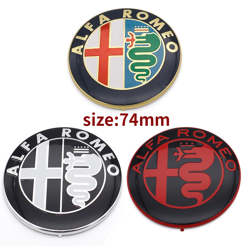 

2pcs 7.4cm ALFA ROMEO Car Logo emblem Badge sticker for Mito 147 156 159 166 Free shipping Specials sale Black white Color 74mm