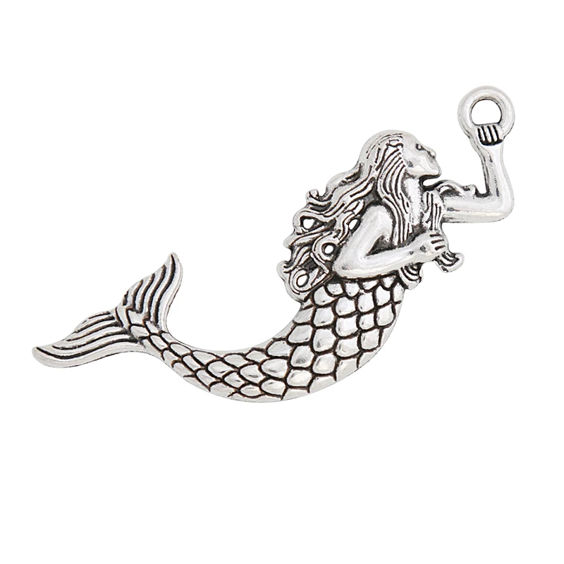 

RAINXTAR 30pcs Vintage Alloy Mermaid Pendant Charms 21*75mm AAC834