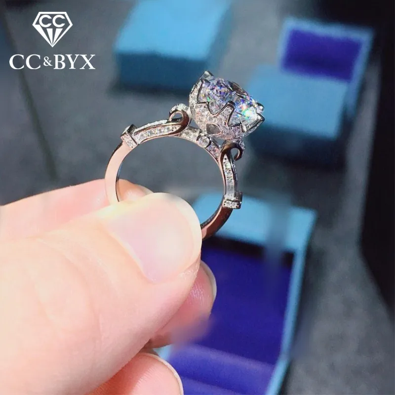 CC S925 Серебряные Кольца для женщин Свадебные ювелирные изделия кубический
