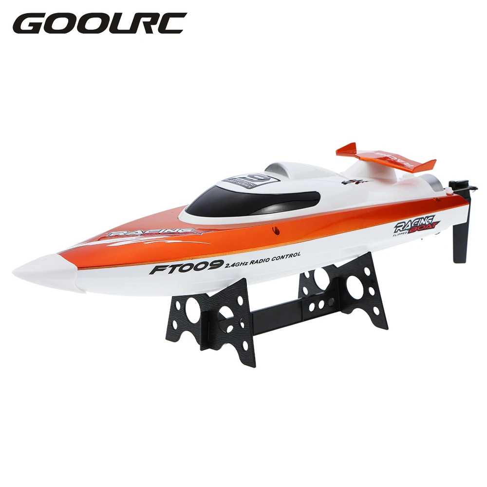 

Original FT009 2.4G 4CH Water Cooling System Self-righting 30km/h High Speed 360 Degree Flips Racing RC Boat