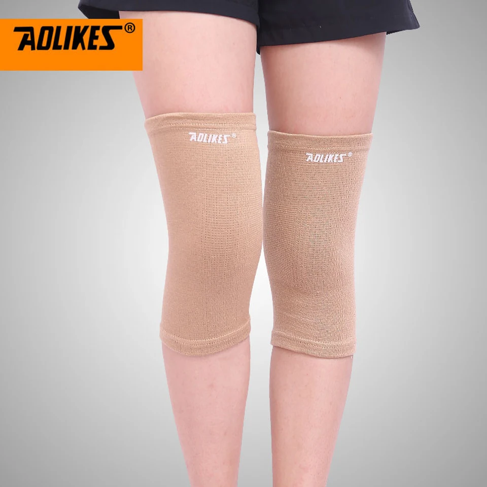 Aolikes 1 pair مطاطا الرياضة الساق الركبة منصات الركبة حامية دعم هدفين التفاف كم كاب الرضفة الحرس الطائرة الركبة
