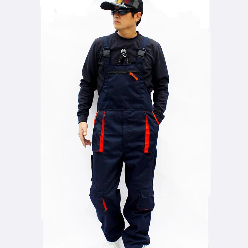 

S-4XL Hot Men loose plus size casual Siamese trousers jumpsuits Male overalls wear-resistant work uniforms trousers