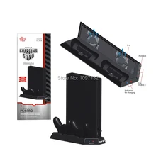 PS4 Pro вертикальная подставка USB Охлаждающий вентилятор для Playstation 4 Pro консоль двойная зарядная станция для Dualshock 4 игровой контроллер