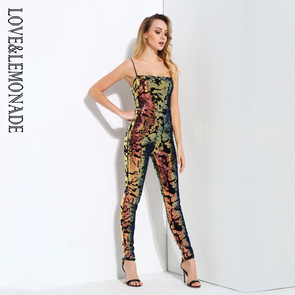 

Love&Lemonade Sequin Velvet Slim Jumpsuit LM0693