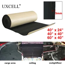 UXCELL 118mil 3mm Thick 60/100/152cm*100cm Car Soundproof Cotton Insulation Foam Sound Absorption Hood Roof Fender Deadener Mat