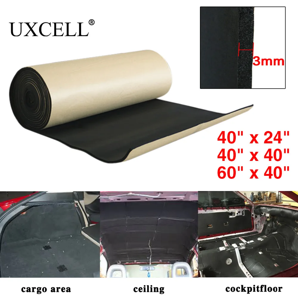 UXCELL3mm5mm8mm10mmThickCarSoundproofCottonInsulationFoam