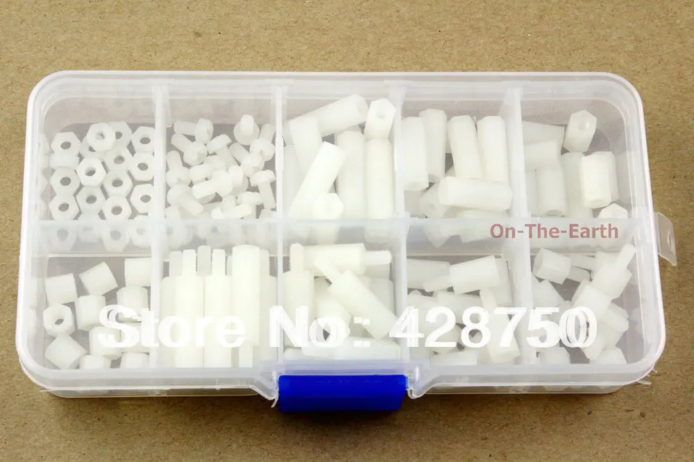 M3 Nylon Hex Spacers Screw Nut Assortment Kit Stand off Plastic Accessories Set