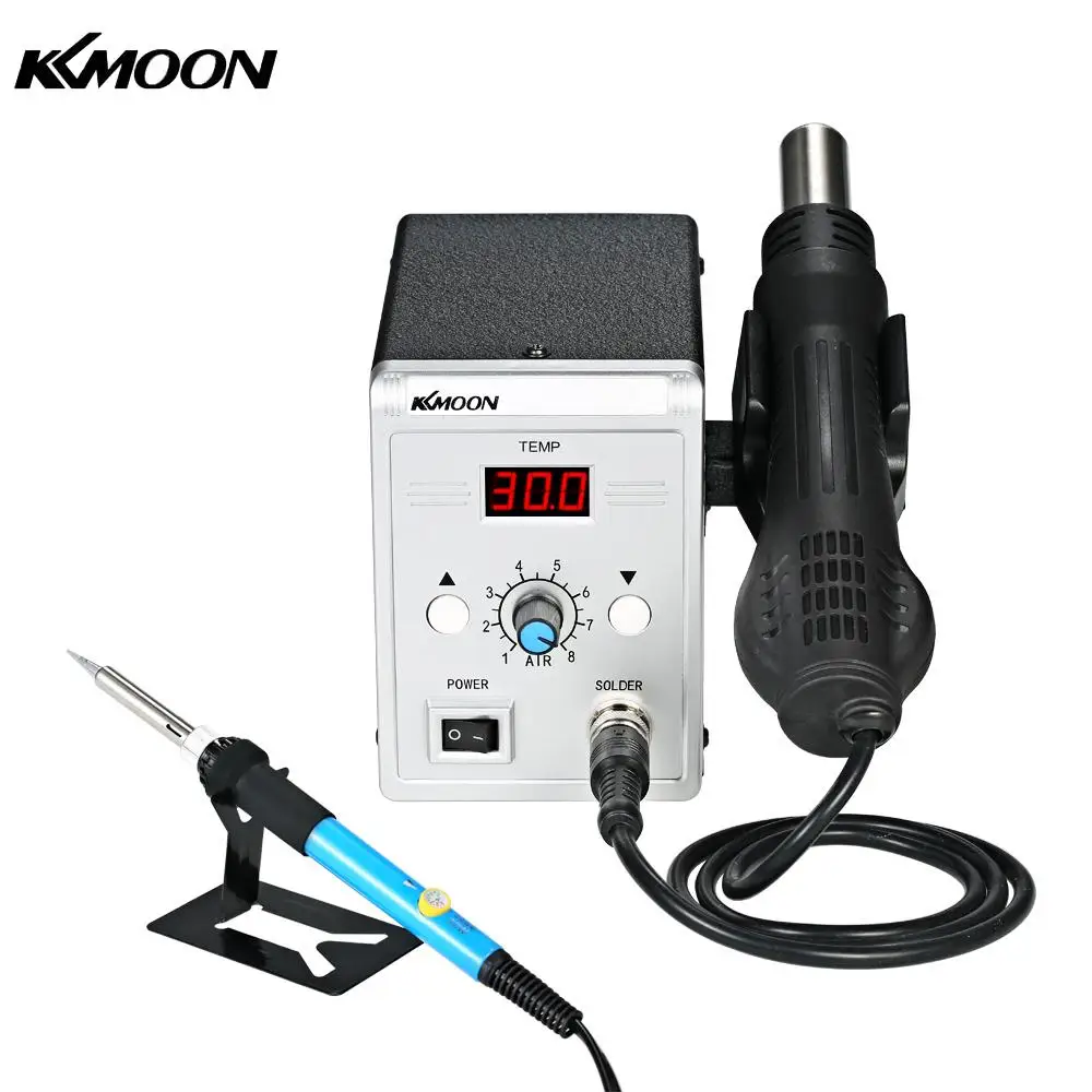 

KKmoon 858D 700W Soldering Station LED Digital Solder Iron BGA Rework Solder Station Hot Air Gun Welding Tool Kit