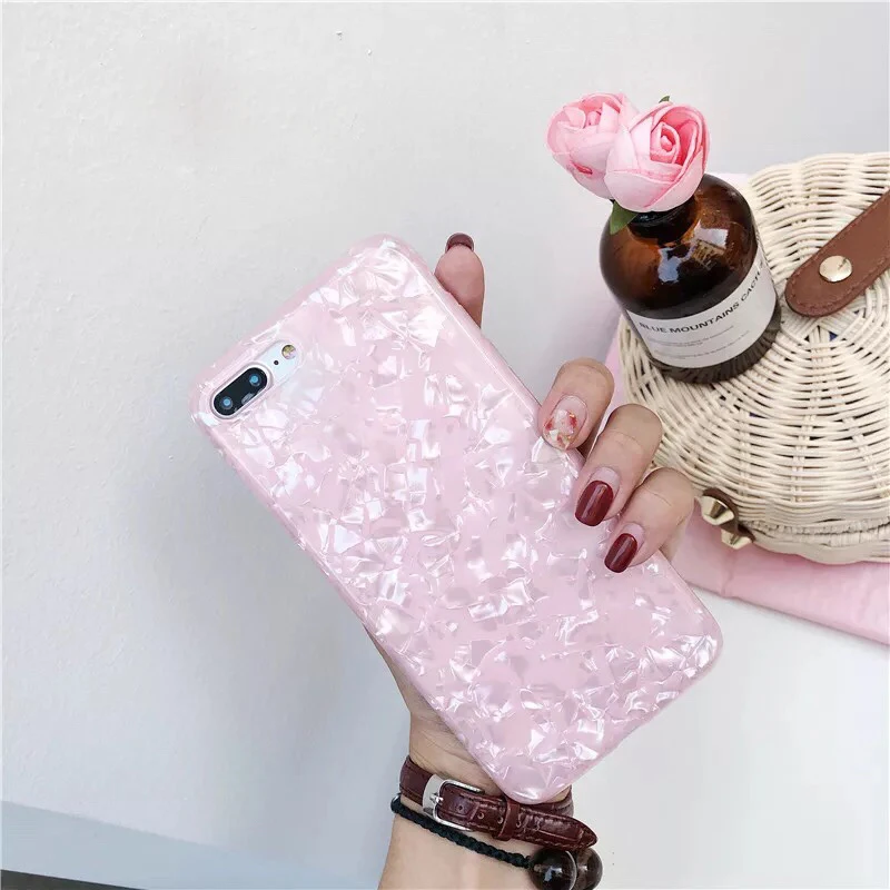 For IPhone 7 Case IPhone XS Max Case XR X 6 6s 8 Plus Glitter Dream Shell Pattern Phone Cover Luxury Silicone Cover For Iphone X