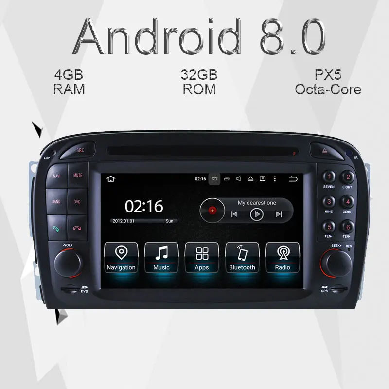 Cheap Aotsr Android 8.0 Car DVD player Headunit For Mercedes Benz SL R230 SL500 2001-2007 multimedia Navigation radio GPS 2 di 3
