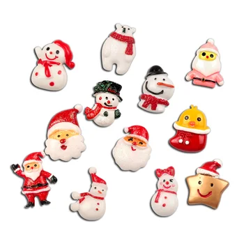 

10Pcs Mixed Resin Christmas Santa Claus Cabochon Flatback Decoration Crafts Embellishments For Scrapbooking Diy Accessories