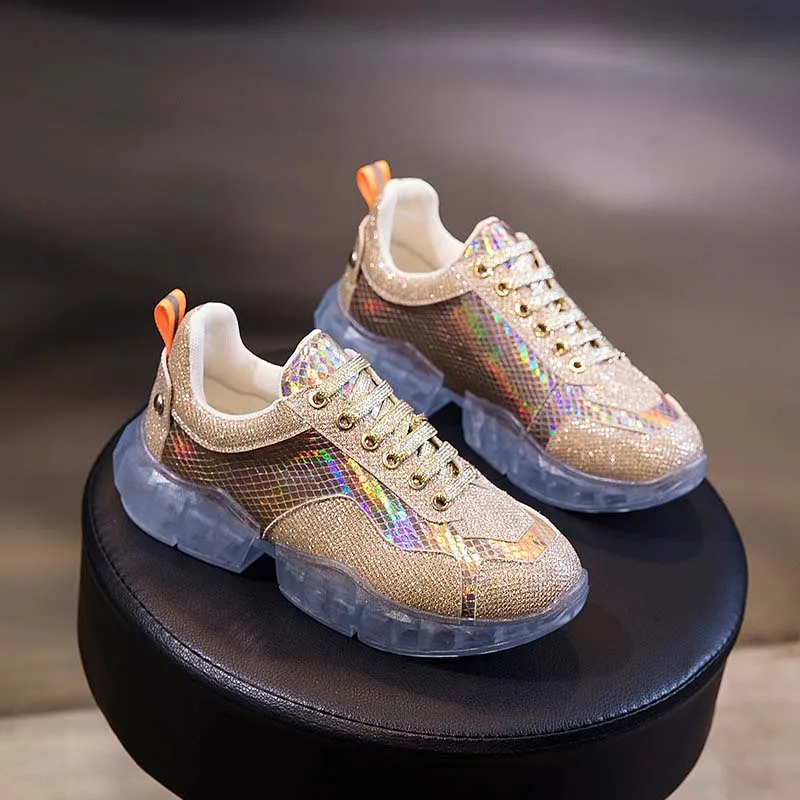 Золотой Блестящая обувь; женские кроссовки на платформе; zapatos de mujer; цветная женская обувь; Женская Дамская обувь; femme footware; Цвет Серебристый - Цвет: Золотой