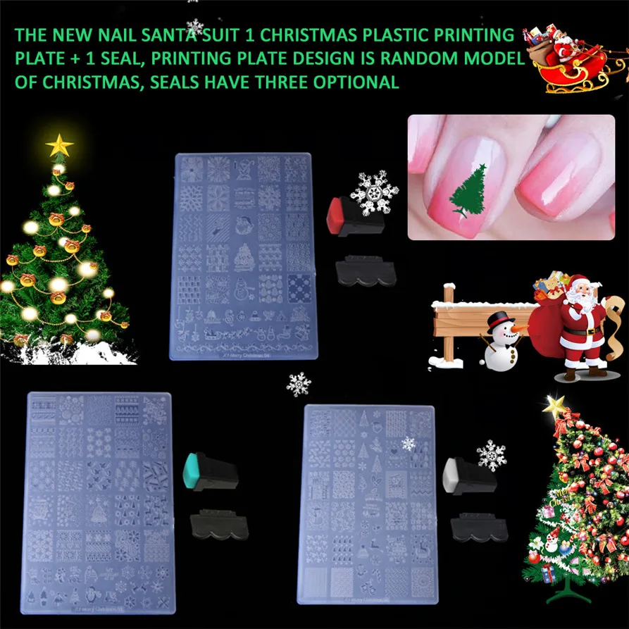 

1set Nail Art Stamping Plate Stamper Scraper Template Image Tool drop shipping 1107