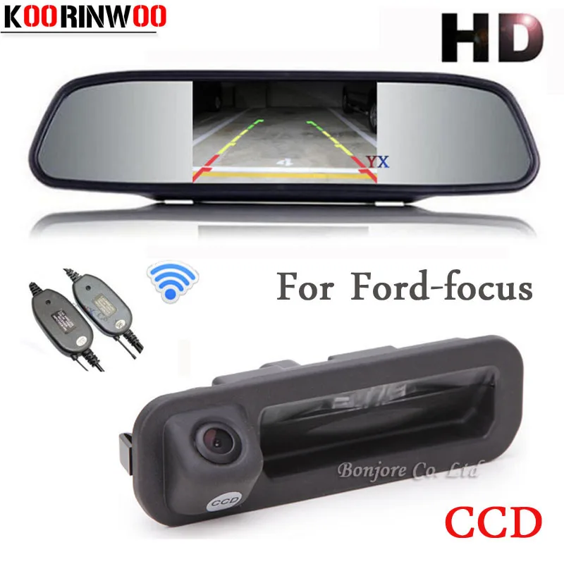 

KOORINWOO Parking 5inch Car Monitor Mirror Video 800*480 CCD Car rear view Camera Trunk cam For Ford/focus 2 3 Hatchback Sedan